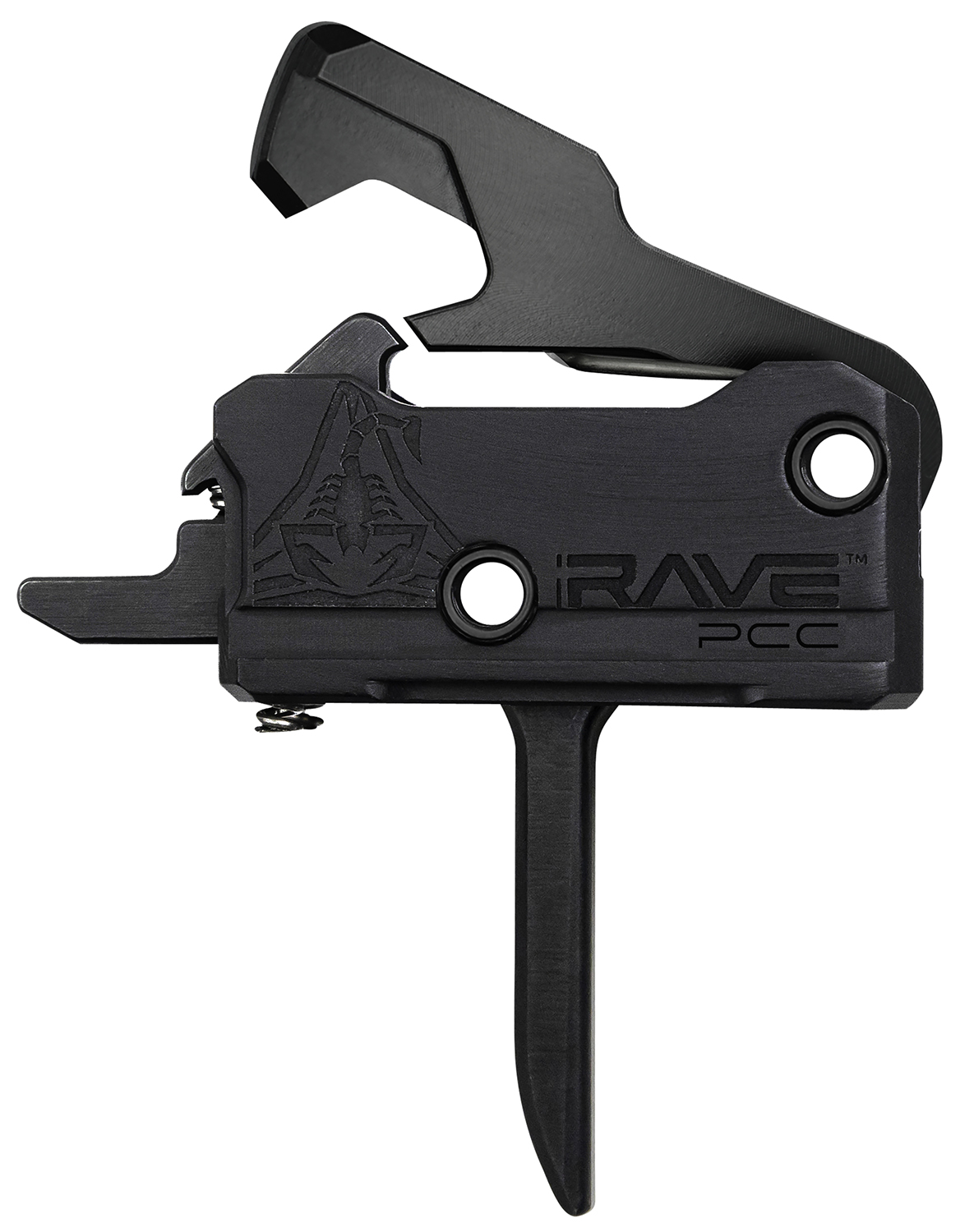 Rise Armament T017FPCCBLK Rave Pistol Caliber Carbine Single-Stage Flat Trigger with 3.50 lbs Draw Weight & Black Nitride Finish for AR-Platform