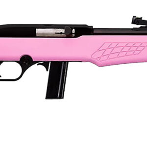 Rossi RS22L1811P RS22 Full Size 22 LR 10+1 18" Matte Black Steel Barrel, Matte Black Grooved Aluminum Receiver, Pink Synthetic Fixed Stock