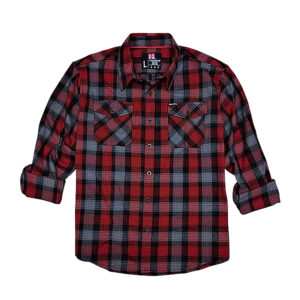 Hornady Gear 32196 Flannel Shirt 3XL Red/Black/Gray, Cotton/Polyester, Relaxed Fit Button Up