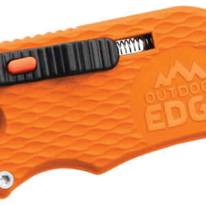 Outdoor Edge SWB10C SlideWinder  3.50" Long, Plain Utility Blade, Orange GNR/SS Handle, Screwdriver, Bottle Opener
