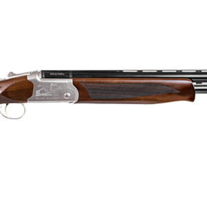 Girsan Balikli Blue Label 12 Gauge Break Open 2.50" 2rd 28" Blue Polished Over/Under Vent Rib Barrel, Engraved Silver Aluminum Receiver, Fixed Turkish Walnut Stock, 5 Mobil Chokes