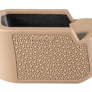 Hogue 18613  Extension Base Pad Fits Glock 19 Compatible w/ 10/15rd Magazines FDE Overmolded Rubber