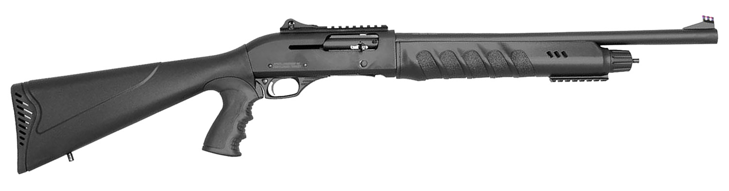 Rock Island X4 Tact LI-ON Full Size Frame 12 Gauge Semi-Auto 3" 4+1 18.50" Black Steel Barrel, Black Anodized Aluminum Receiver, Black Fixed w/Pistol Grip Synthetic Stock