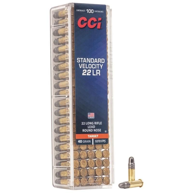 CCI Standard Velocity Rimfire Ammunition .22 LR 40 gr LRN 1070 fps 100/ct