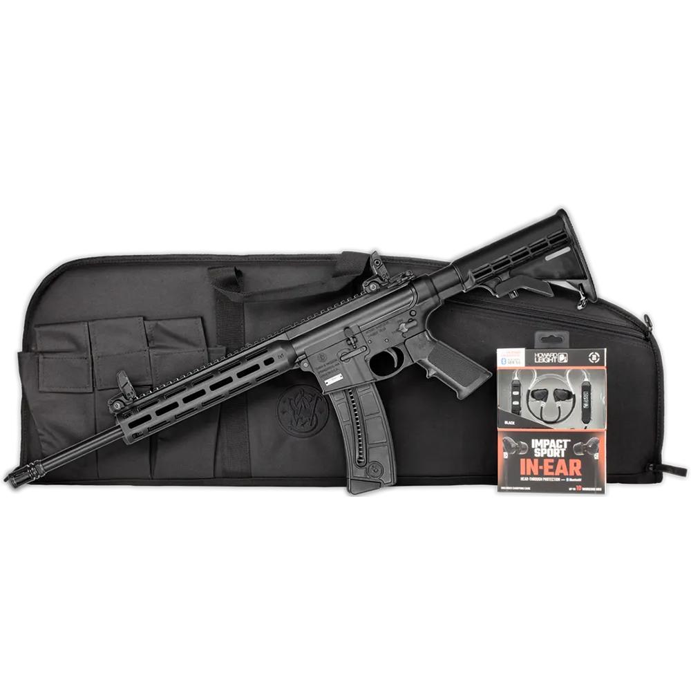 Smith & Wesson M&P15-22 Sport Rifle .22 LR 25rd Magazine 16.5" Barrel Black Howard Leight Hearing Bag Bundle