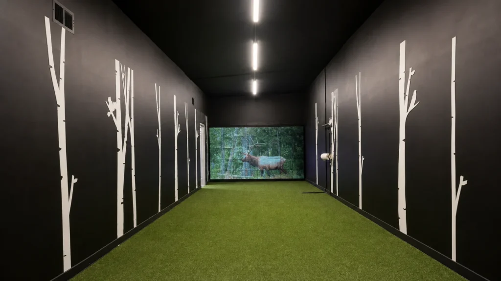 Indoor archery simulator at Windage Weaponry