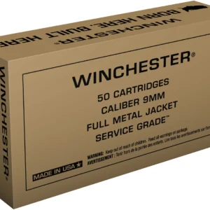Winchester Ammo SG9W Service Grade 9mmLuger 115gr Full Metal Jacket 50 Per Box/10 Case