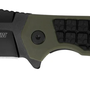Kershaw 8760 Faultline 3" Folding Drop Point Plain Black Oxide 8Cr13MoV SS Blade Black/OD Green Glass-Filled Nylon Handle Includes Pocket Clip