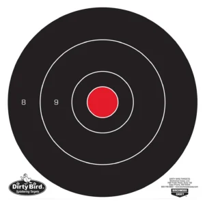 Birchwood Casey 35070 Dirty Bird 12" Bullseye Tagboard Hanging Universal Black/Red 100 Per Pkg