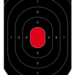 Birchwood Casey 35601 Dirty Bird Silhouette Tagboard Hanging Pistol 12" x 18" Black/Red White Impact Splatter 100 Per Pkg