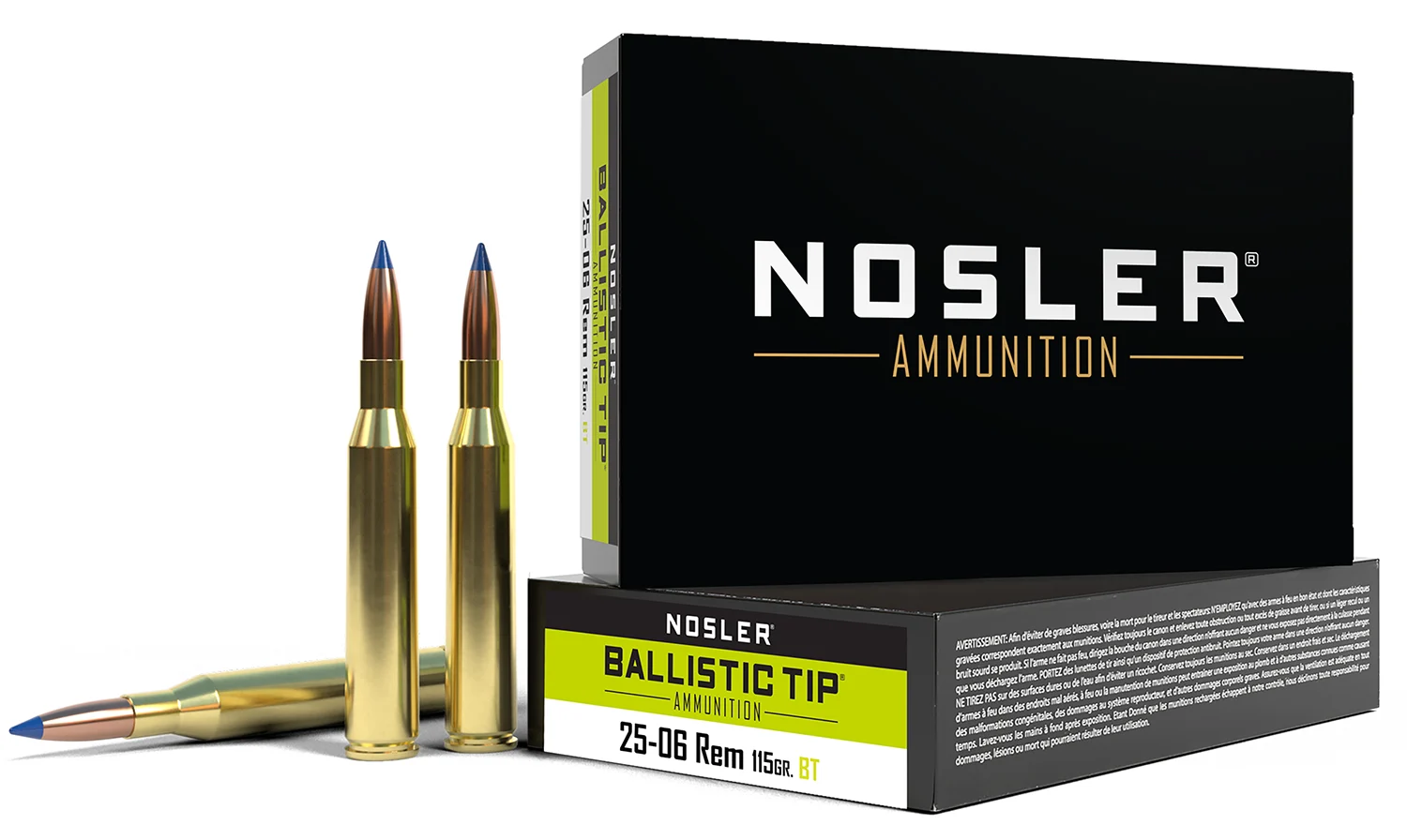 Nosler 40071 Ballistic Tip 25-06Rem 115gr Spitzer Ballistic Tip 20 Per Box/10 Case