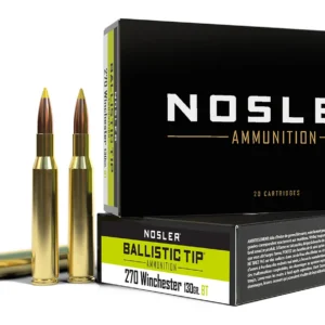 Nosler 40062 Ballistic Tip 270Win 130gr Spitzer Ballistic Tip 20 Per Box/10 Case