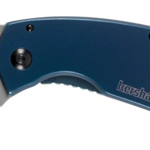 Kershaw 8710 Antic 1.70" Folding Drop Point Plain Bead Blasted 8Cr13MoV SS Blade Blue PVD Stainless Steel Handle Includes Pocket Clip