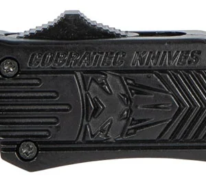 CobraTec Knives SBCTK1SDS CTK-1 Small 2.75" OTF Drop Point Part Serrated D2 Steel Blade/ Black Aluminum Handle Features Glass Breaker Includes Pocket Clip