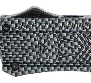CobraTec Knives MSCFTK1MDS CTK-1 Medium 3" OTF Drop Point Part Serrated D2 Steel Blade/ Carbon Fiber Aluminum Handle Features Glass Breaker Includes Pocket Clip