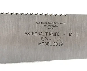 Case 12019 Astronaut M-1 Commemorative 11.75" Fixed Machete Plain/Saw As-Ground High Carbon Steel Blade/Smooth White Synthetic Handle