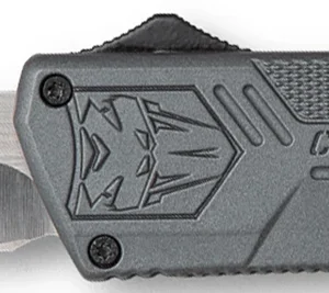 CobraTec Knives GYCTLWDNS Lightweight 3.25" OTF Drop Point Plain D2 Steel Blade/Gray Aluminum Handle Includes Pocket Clip