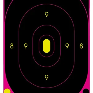 Birchwood Casey 34633 Shoot-N-C Reactive Target Self-Adhesive Paper Black/Pink 12"x18" Oval Silhouette 100 Pack