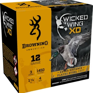 Browning Ammo B193411234 Wicked Wing XD 12Gauge 3" 1 1/4oz 4Shot 25 Per Box/10 Case