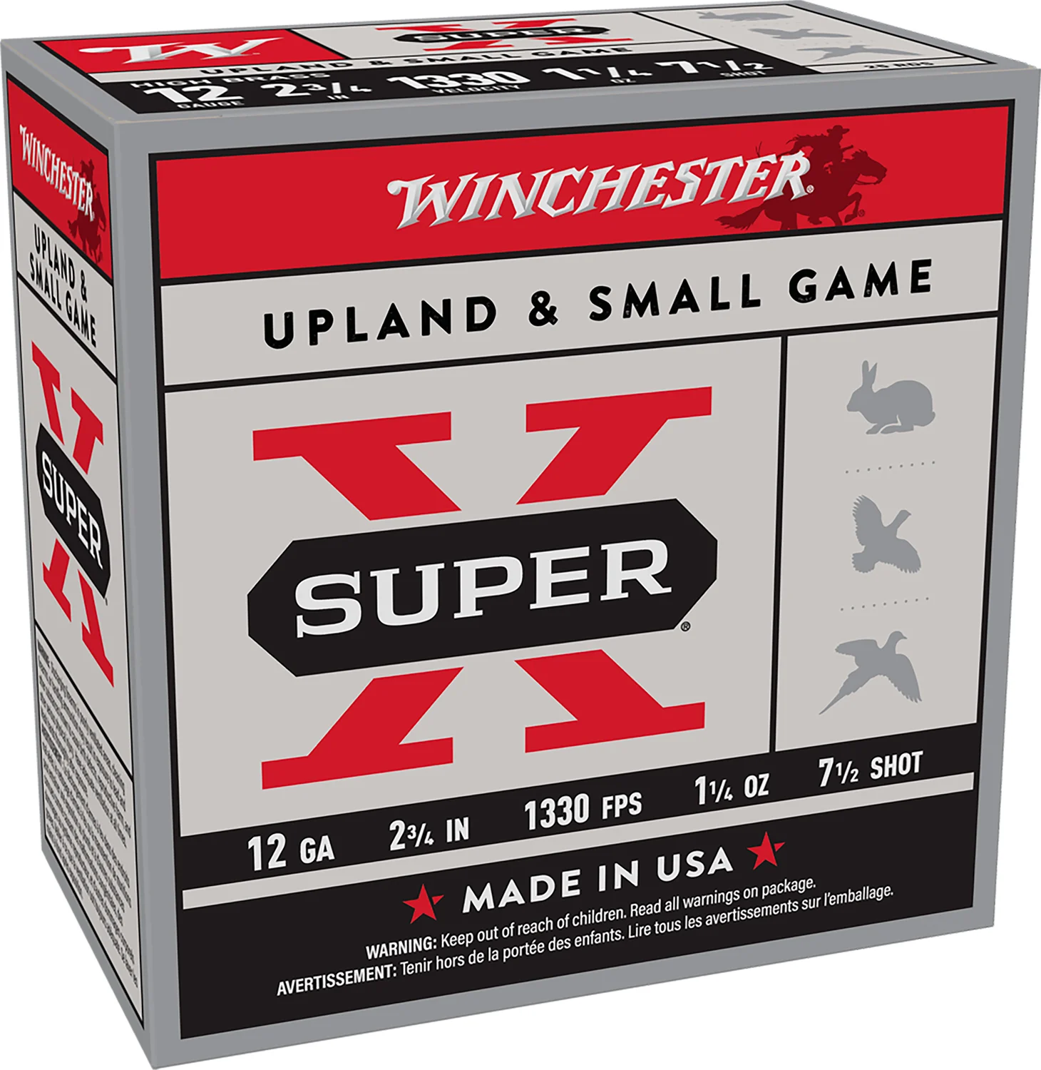 Winchester Ammo X127 Super X Game Load High Brass 12Gauge 2.75" 1 1/4oz 7.5Shot 25 Per Box/10 Case