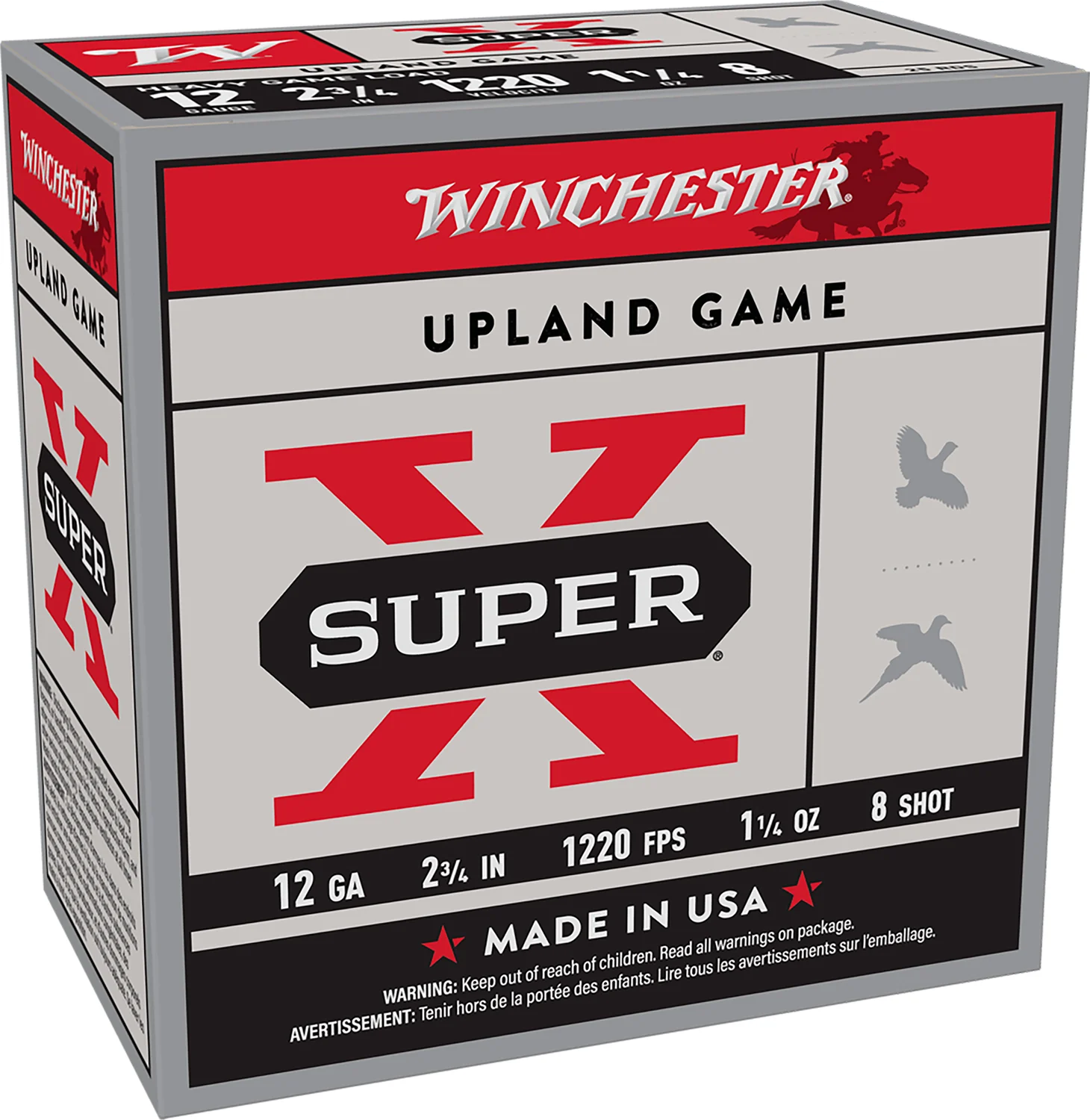 Winchester Ammo XU12SP8 Super X Heavy Game Load 12Gauge 2.75" 1 1/4oz 8Shot 25 Per Box/10 Case