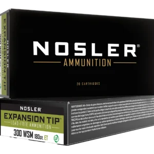 Nosler 40152 E-Tip 300WSM 180gr E Tip Lead Free 20 Per Box/10 Case