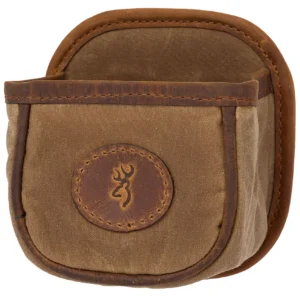 Browning 121040084 Santa Fe Shell Carrier Tan Canvas/Leather Capacity 1 box Belt Clip Mount