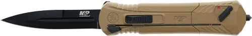S&W M&P OTF 3.5" SINGLE EDGE - SPEAR POINT BLACK/FDE