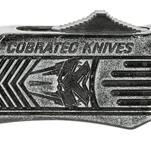 CobraTec Knives SSWCTK1SDAG1SS CTK-1 Small 2.75" OTF Dagger Part Serrated D2 Steel Blade/ Stonewashed Aluminum Handle Features Glass Breaker Includes Pocket Clip