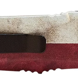 Templar Knife SCAP331 Gen II Captain Small 2.69" OTF Drop Point Plain Black Oxide Stonewashed 440C SS Blade, 4.31" Red/White/Blue w/Star Aluminum Handle Glass Breaker