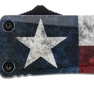 Templar Knife SCAP631 Gen II Captain Small 2.69" OTF Drop Point Part Serrated Black Oxide Stonewashed 440C SS Blade, 4.31" Red/White/Blue w/Star Aluminum Handle Glass Breaker