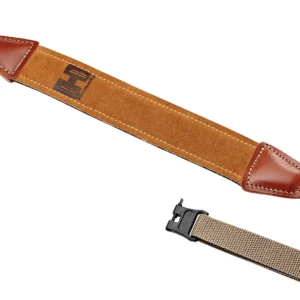 Hornady 99107 Universal Sling made of Brown Leather with Nylon Straps & Swivels for Rifles
