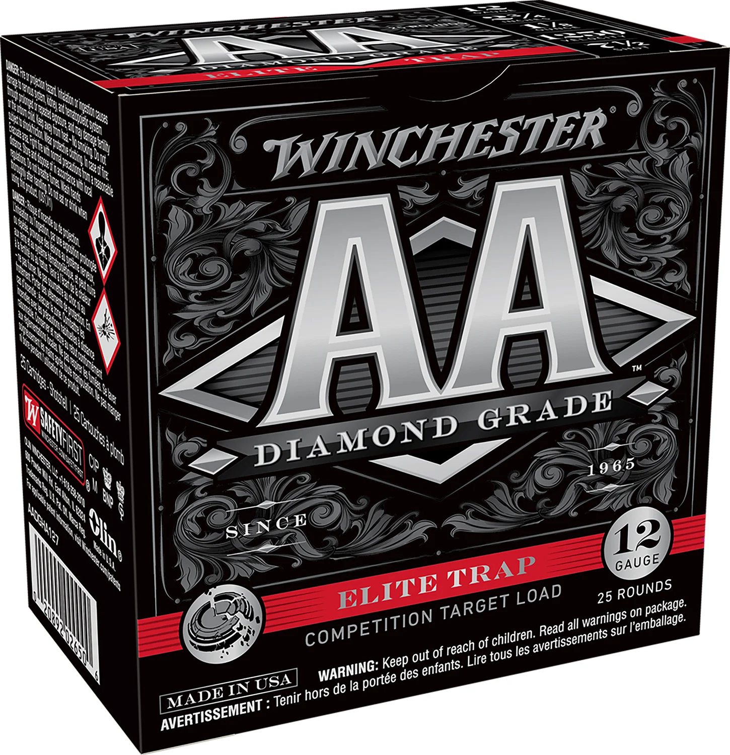 Winchester Ammo AADGHA127 AA Diamond Grade Elite Trap 12Gauge 2.75" 1 1/8oz 7.5Shot 25 Per Box/10 Case