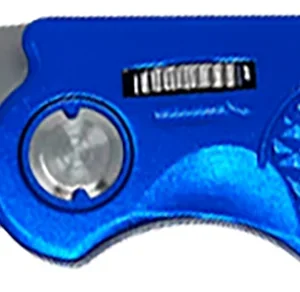 AccuSharp 701C Sport  3" Folding Plain Stainless Steel Blade/Blue Anodized Aluminum Handle Includes Belt Clip