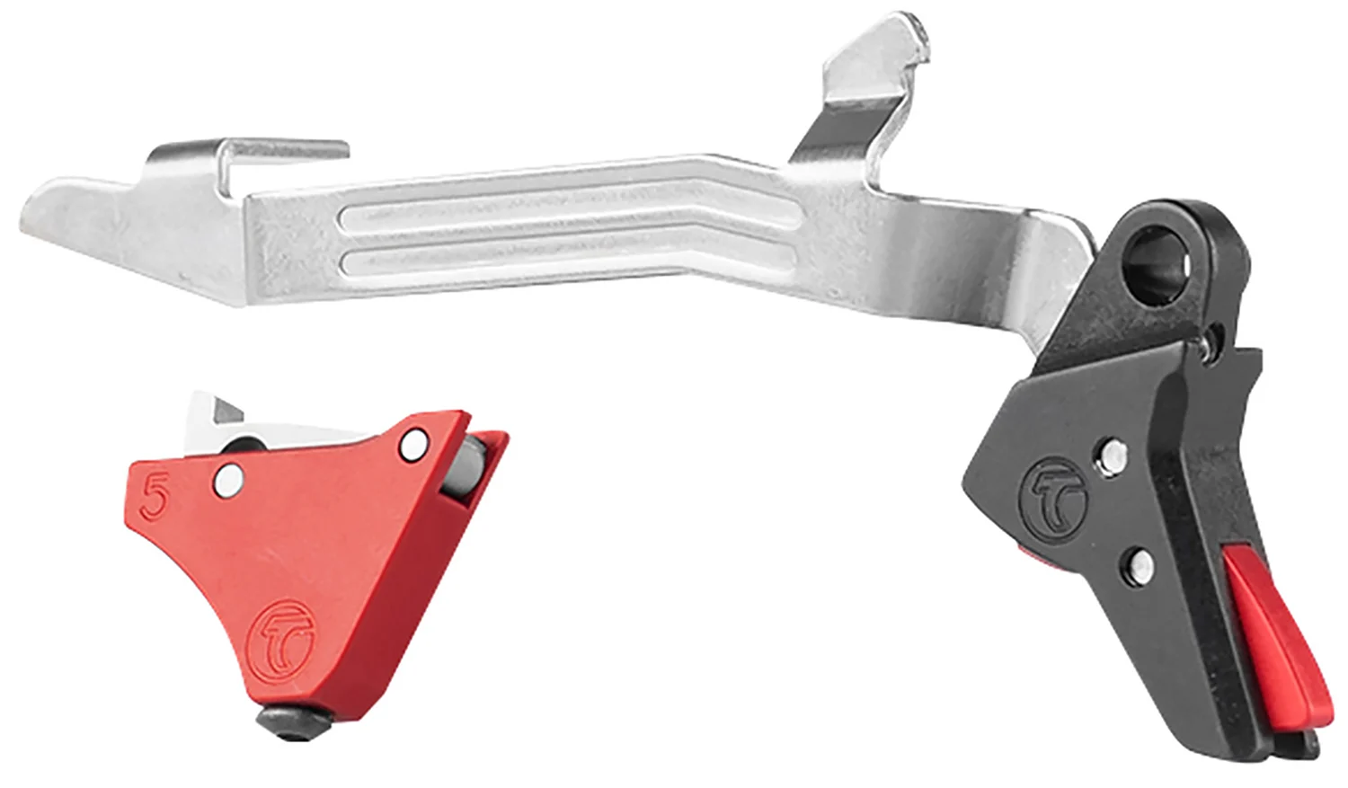 Timney Triggers ALPHAGLOCK5 Alpha Competition 9mm Luger/40 S&W/22 LR, Red Straight Trigger, Compatible w/Glock Gen5 & Glock 44