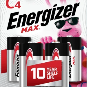 Energizer E93BP4 C Max Black & Silver 1.5V Alkaline, Qty (4) Single Pack