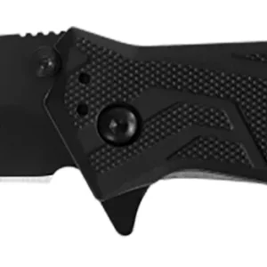 Kershaw 1990 Brawler 3" Folding Tanto Plain Black Oxide 8Cr13MoV SS Blade Black Glass-Filled Nylon Handle Includes Pocket Clip