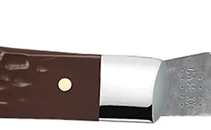 Case 00135 Trapper Slimline 3.25" Folding Clip Point Plain Mirror Polished Tru-Sharp SS Blade, Brown Jigged Synthetic Handle