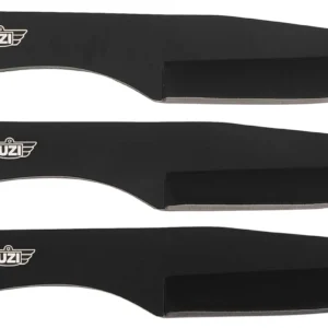 Uzi Accessories UZKTRW004 Throwing Knives IV Three, 8.25" Plain Black Stainless Steel
