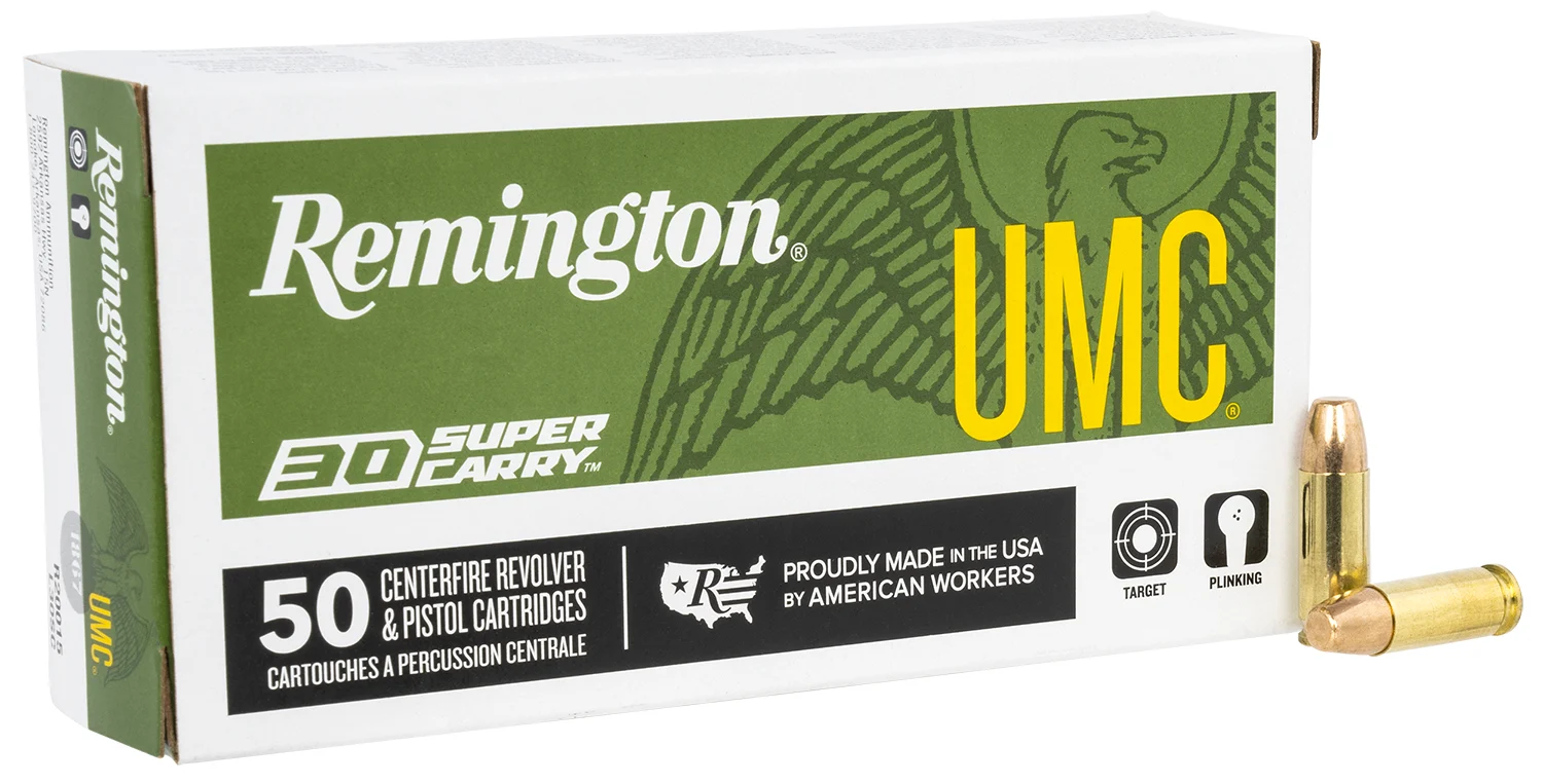 Remington Ammunition R20015 UMC 30SuperCarry 100gr Full Metal Jacket 50 Per Box/20 Case