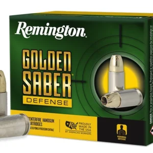 Remington Ammunition 27604 Golden Saber Defense 9mmLuger 147gr Brass Jacketed Hollow Point 20 Per Box/25 Case