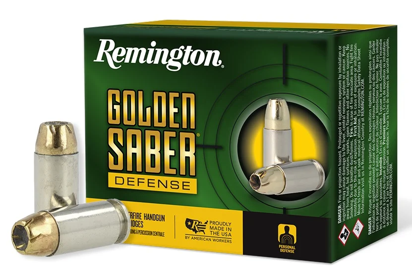 Remington Ammunition 27607 Golden Saber Defense 40S&W 165gr Brass Jacketed Hollow Point 20 Per Box/25 Case