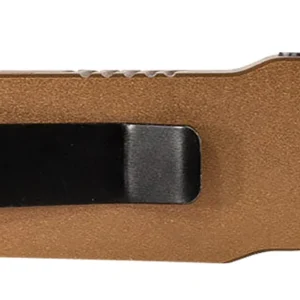 Templar Knife MAAB321 Premium LW Slim 8.09" OTF Drop Point Plain Black Oxide Stonewashed Powdered D2 Steel Blade, 4.93" Bronze Anodized Aluminum Handle