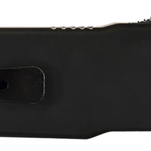 Templar Knife LZBR321 Premium Weighted Large 3.55" OTF Drop Point Plain Black Oxide Stonewashed D2 Steel Blade, 5.25" Black Aluminum/Rubber Handle