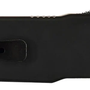Templar Knife MZBR121 Premium Weighted Slim 3.16" OTF Dagger Plain Black Oxide Stonewashed D2 Steel Blade, 4.93" Black Aluminum/Rubber Handle