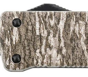 Templar Knife LZMOB321 Premium Weighted Large 3.55" OTF Drop Point Plain Black Oxide Stonewashed D2 Steel Blade, 5.25" Mossy Oak Bottomland Aluminum Zinc Alloy Handle