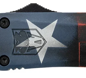 CobraTec Knives MCTXFS3DAGNS FS-3 Texas Flag Medium 3" OTF Dagger Plain Satin D2 Steel Blade, 5" Texas Flag Aluminum Cerakoted Handle