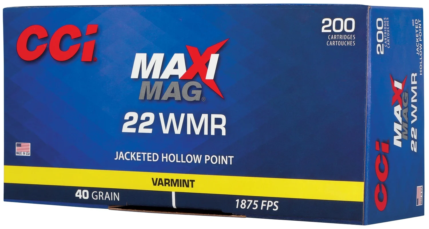 CCI 958 Maxi-Mag Varmint 22WMR 40gr Jacketed Hollow Point 200 Per Box/10 Case