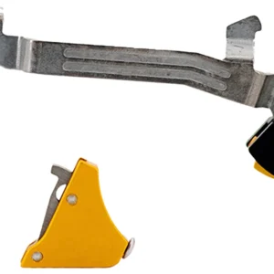 Timney Triggers ALPHAGLOCK5 Alpha Competition 9mm Luger/40 S&W/22 LR, Gold Straight Trigger, Compatible w/Glock Gen5 & Glock 44