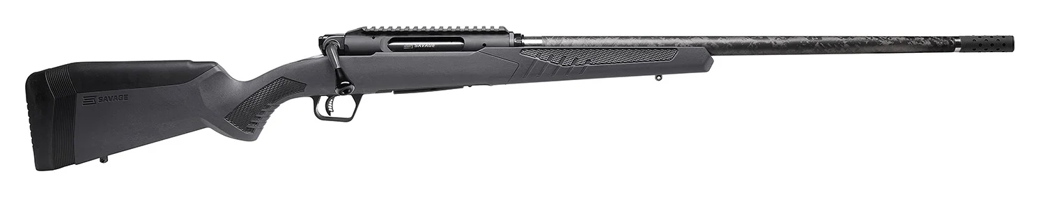 Savage Arms 57899 Impulse Mountain Hunter 30-06 Springfield 4+1 22" Carbon Fiber Threaded Barrel, Black Aluminum Receiver w/Picatinny Rail, Gray AccuStock Synthetic Stock, Ambidextrous